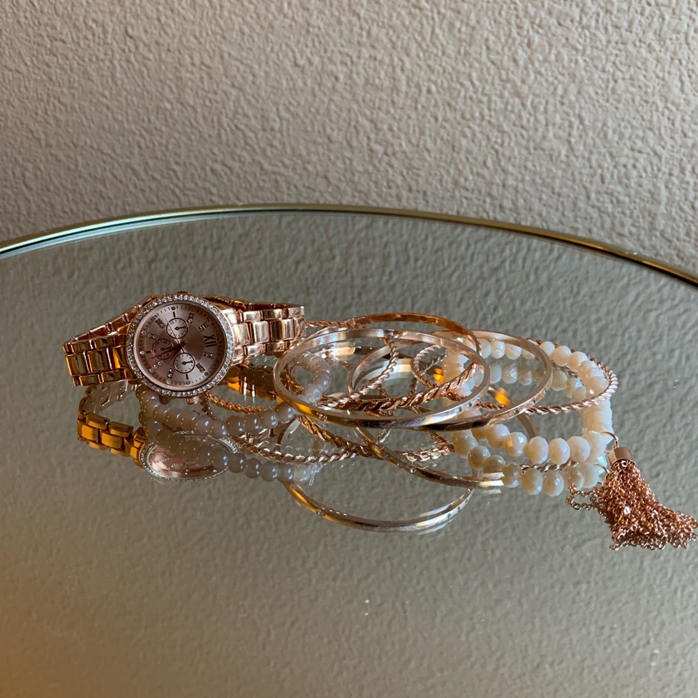 Rose gold watch